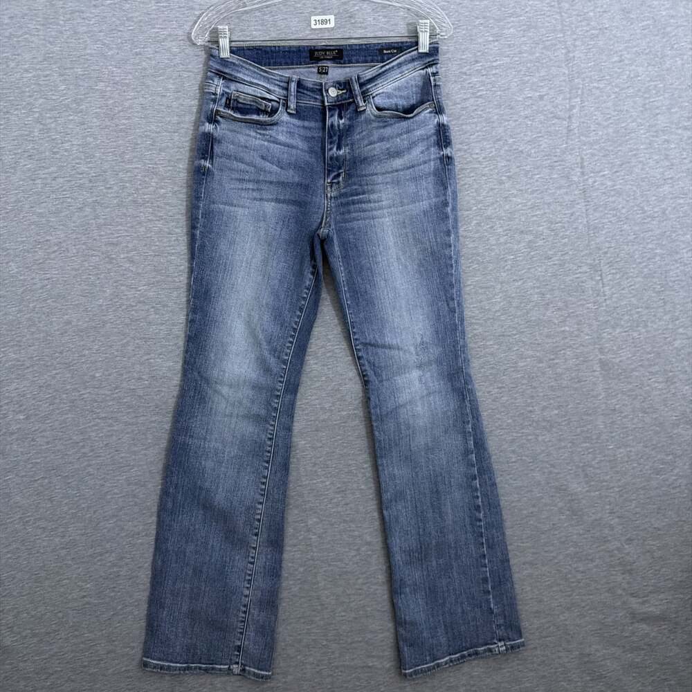 Judy Blue Womens 5/27 Light Wash Bootcut High Rise Jeans Stretch